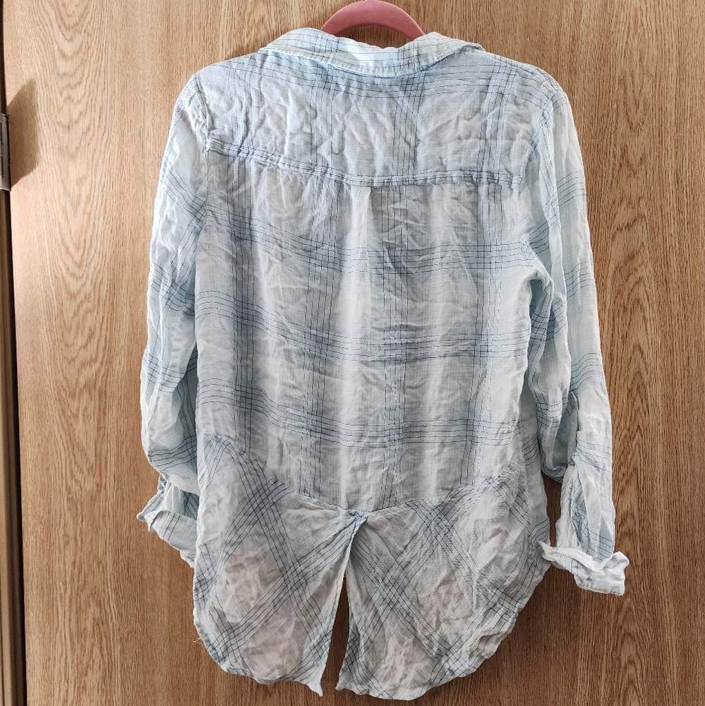 Pendleton Light Blue White Plaid Button Down - image 3